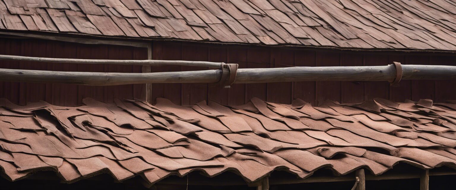 Close-up view of a barn roof