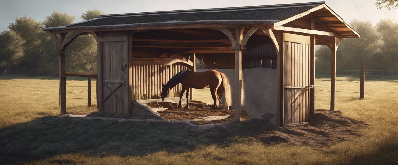 Illustration of stages to build a DIY pasture shelter