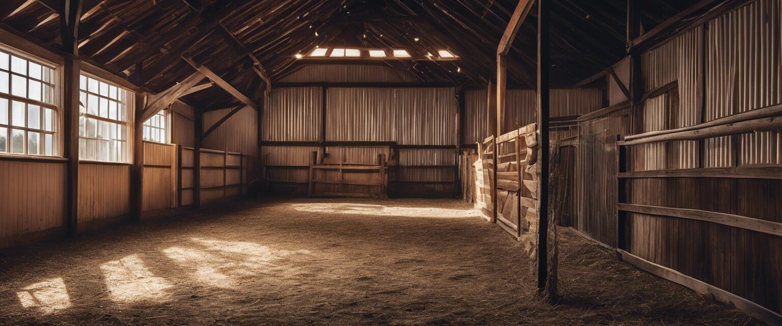 LED barn light in a stable