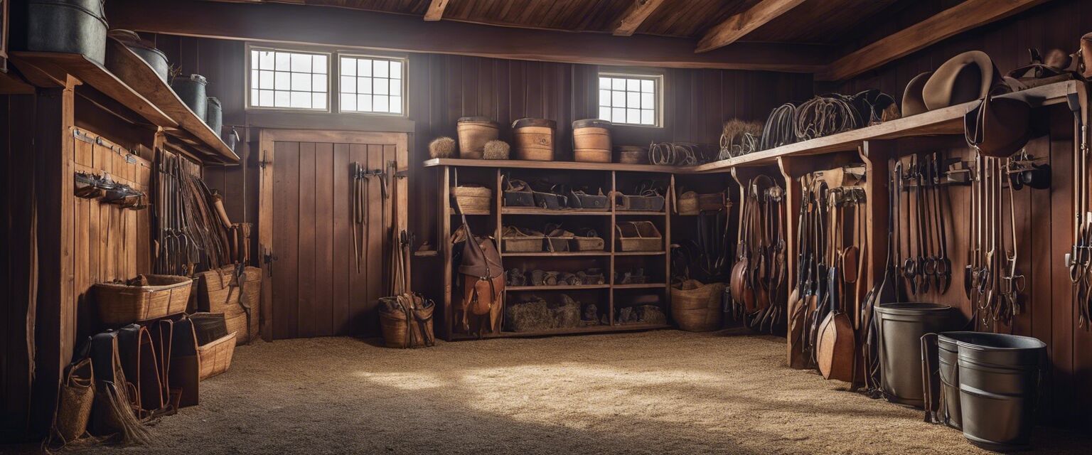 Storage solutions in a horse barn